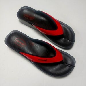 AEROSOFT Red and Black Flip Flops Sandal Size 41